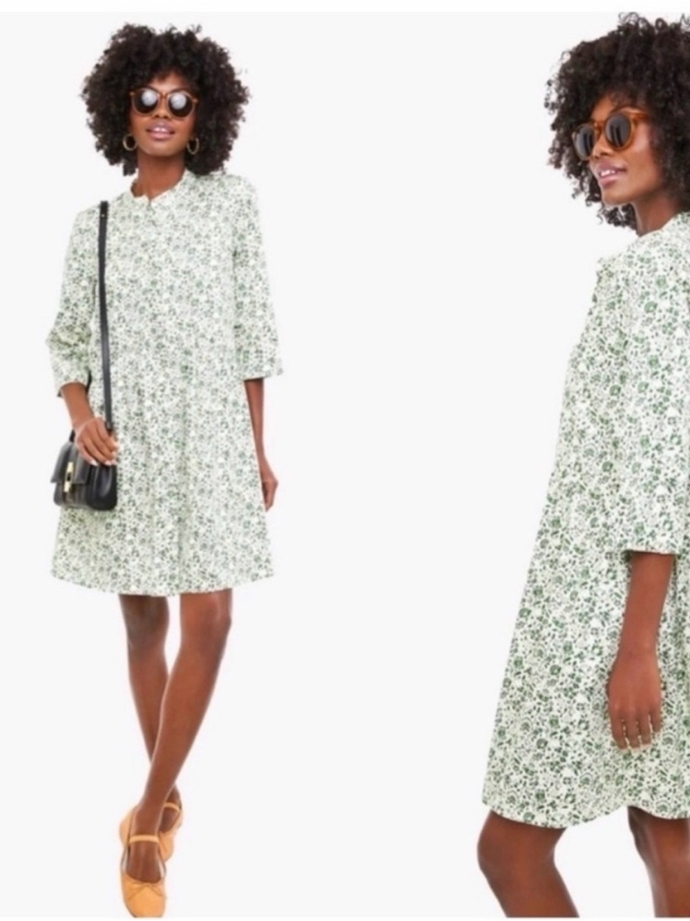 Tuckernuck Royal Shirt Dress in Green Botanical Print